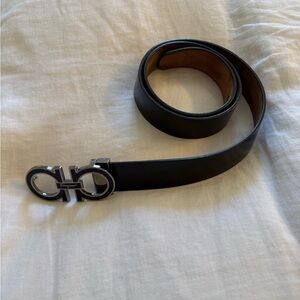 Salvatore Ferragamo Black Leather Belt